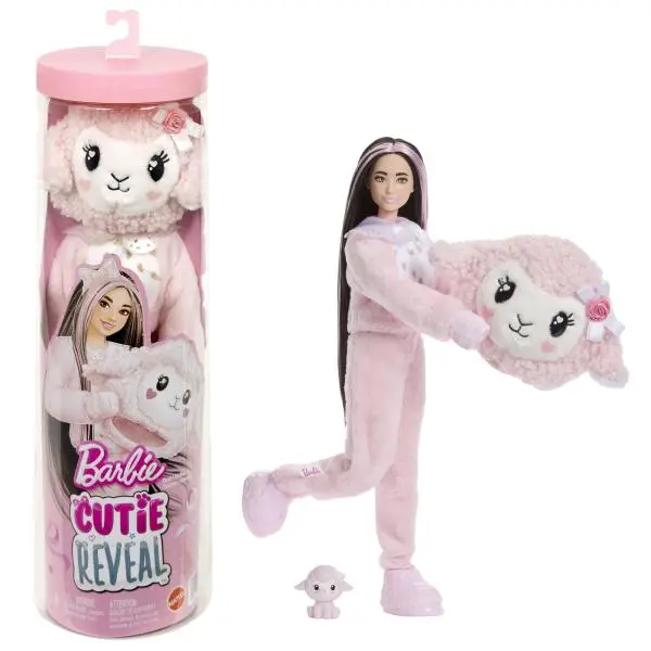 Barbie CUTIE REVEAL Barbie sladké mašle - růžové jehně