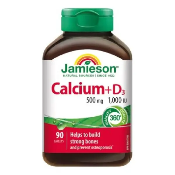 Jamieson Vápník s vitamínem D3 500 mg/1000 IU 90 tablet