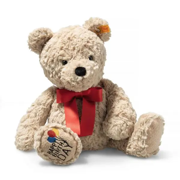 STEIFF Friends Jimmy Teddy bear – Happy Birthday, béžová plyšová hračka