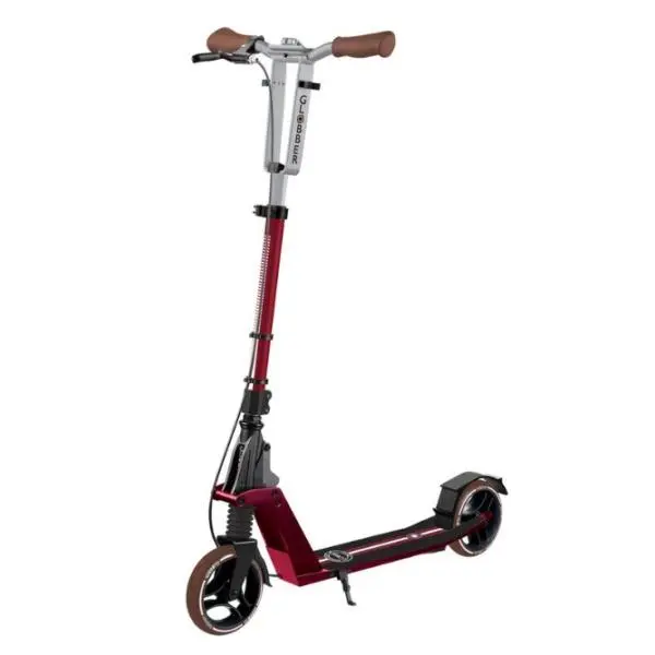 Globber Koloběžka One K 165 Deluxe Vintage Red s předním tlumičem a brzdou, nosnost 100kg