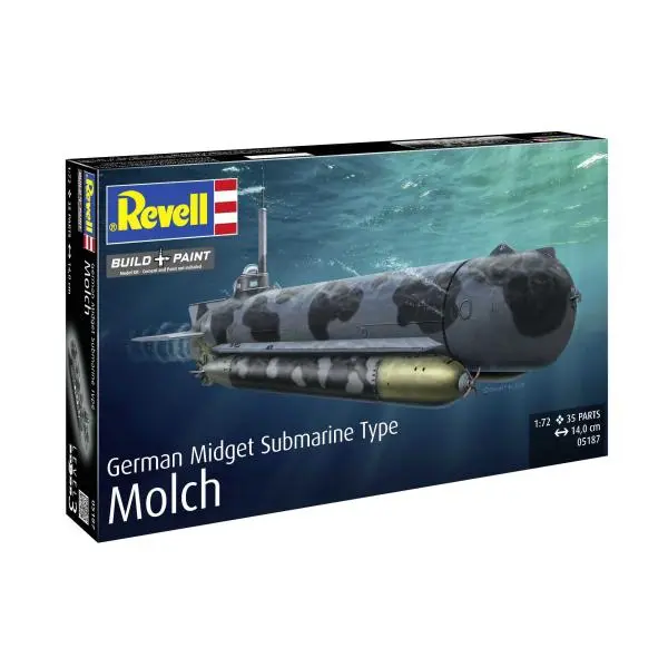 Plastic ModelKit ponorka 05187 - Německá miniponorka Typ Molch (1:72)