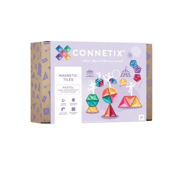 Connetix Tiles - Magnetická stavebnice PASTEL Shapes Expansion 48 ks