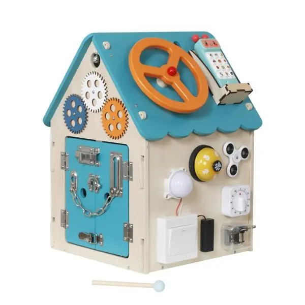 2Kids Toys Activity board Domeček tyrkysový