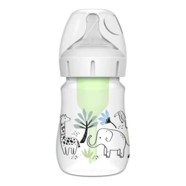 Dr. Brown’s Kojenecká láhev Džungle options+ Wide Neck 150 ml Anti-colic – 1 ks (WB51008-S