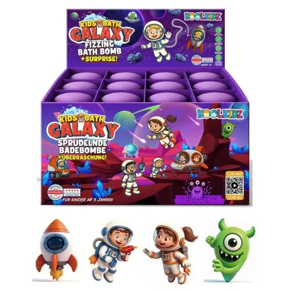 ACCENTRA Koupelová bomba KOOLKIDZ Galaxy s překvapením vesmír Malina 150g