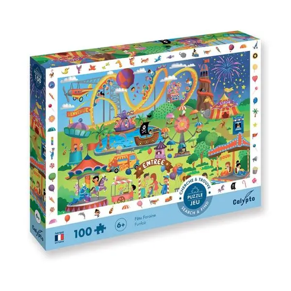 SENTOSPHERE Dětské puzzle Hledej a najdi Lunapark 100 dílků