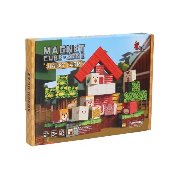 Stavebnice Magnet Cube Zone - Happy Farm 80 dílů