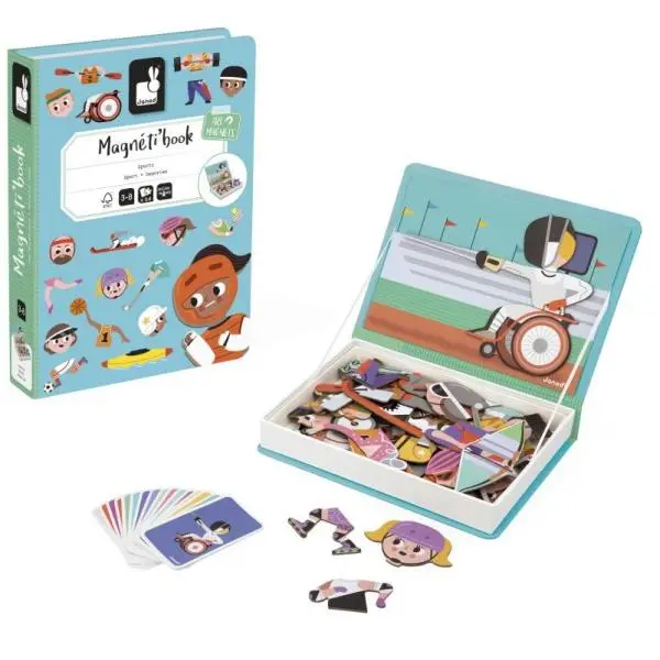 Janod Magnetibook Sport Magnetická kniha pro děti