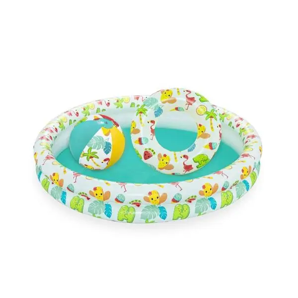 Bestway Nafukovací SET - bazén 112 cm, plavecký kruh 51cm, míč 41x15cm