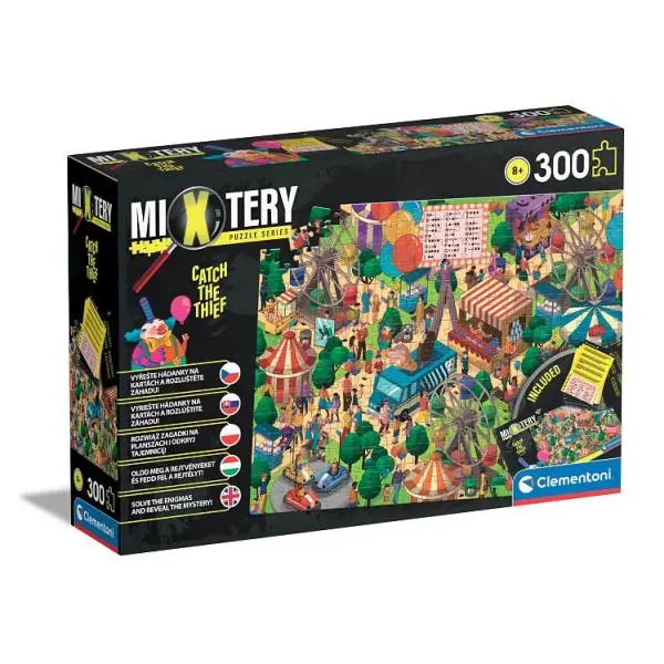 Clementoni MYSTERY PUZZLE 300 dílků - Chyť zloděje v lunaparku
