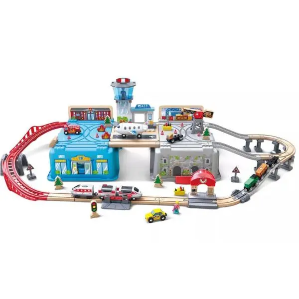Hape Dřevěná vláčková dráha v boxu Panorama Města