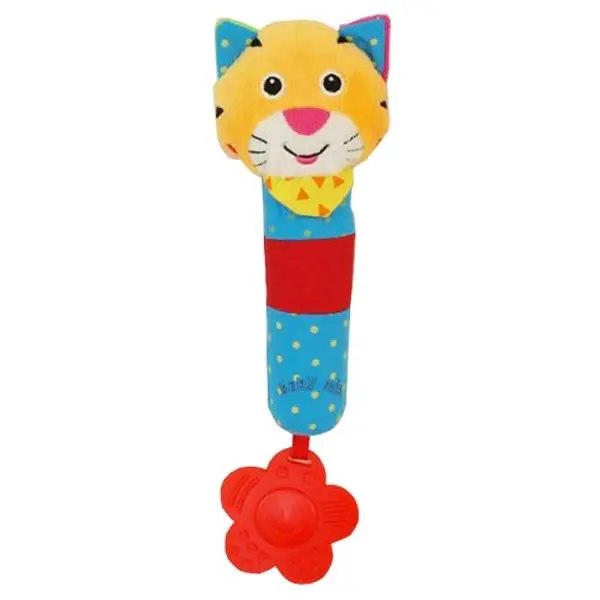 Dětská pískací plyšová hračka s chrastítkem Baby Mix tiger
