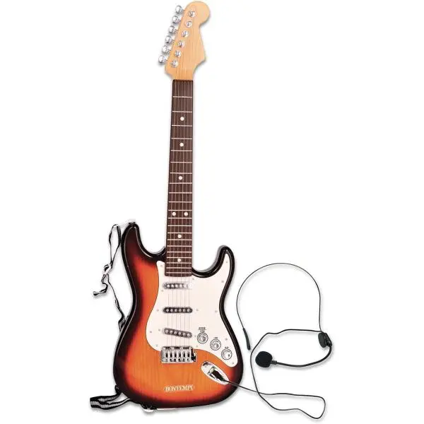 Bontempi Rock On – Elektronická kytara s mikrofonem a popruhem, 67 cm