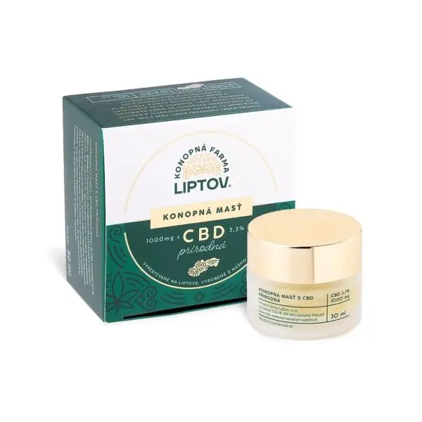 Konopná mast CBD 3.30% (CBD 1000mg) čistá 30 ml