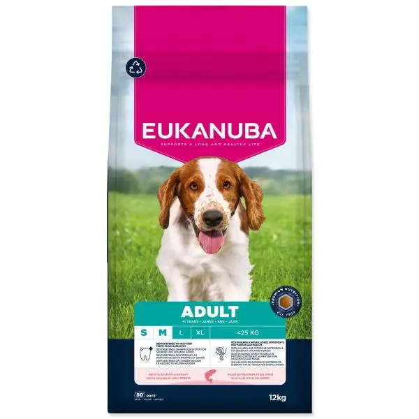 Eukanuba Dog Adult Small&Medium rich in Sal&Barley12kg