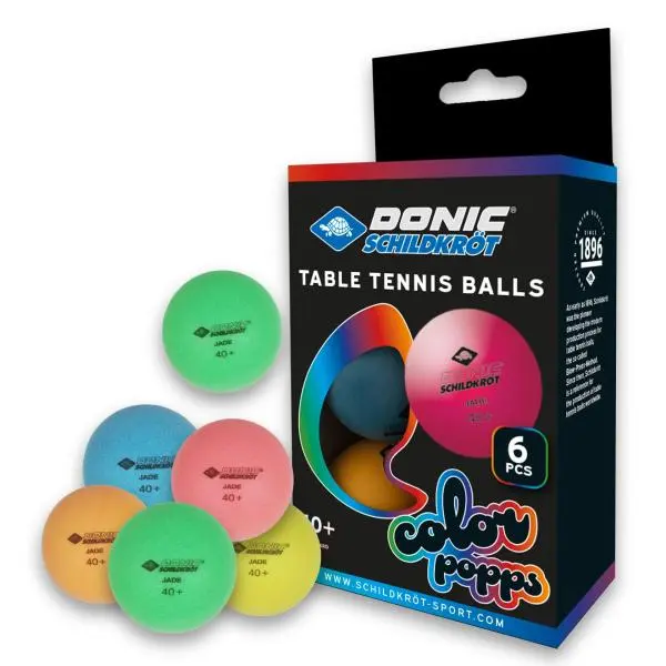 Donic-Schildkröt - míčky na stolní tenis Colour Popps Poly 40, 6 ks