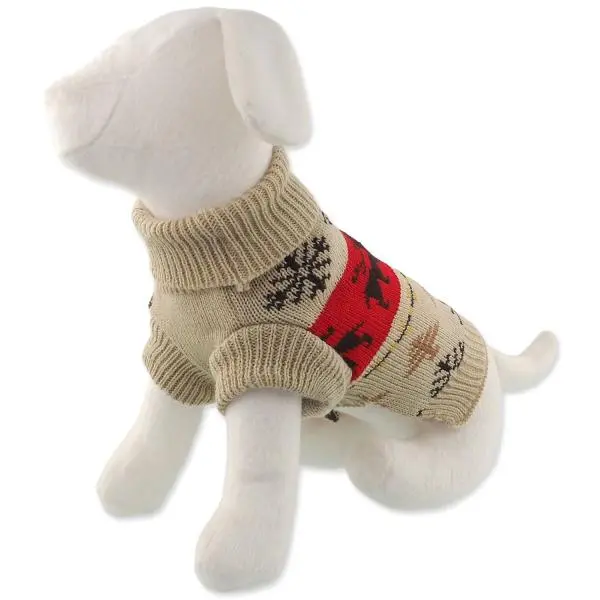 Svetr Dog Fantasy Winter Tale Vánoční pletený se soby, XS 20cm