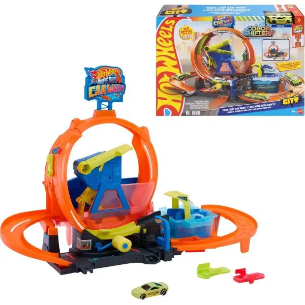 Mattel Hot Wheels City Mega Loop - automyčka s 1 měničem barev