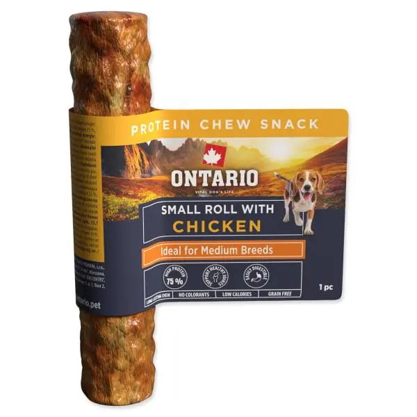 Pochoutka Ontario Protein žvýkací malá rolka s kuřecím 1ks 12,7cm