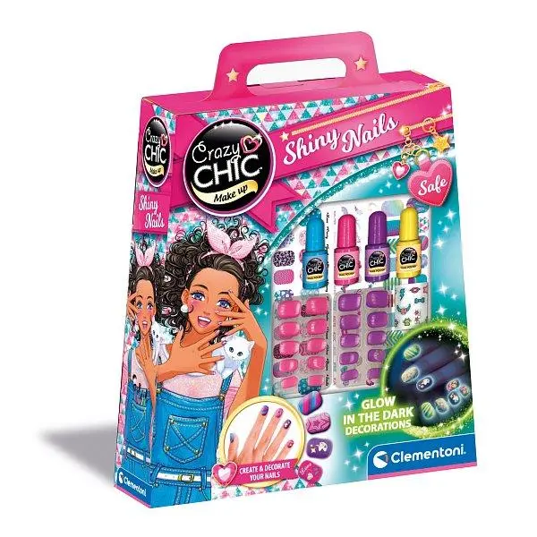 Crazy CHIC - Sada laků na nehty svítící ve tmě - Clementoni