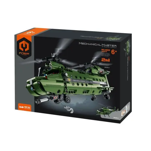 iM.MASTER Stavebnice 2v1 vrtulník s mechanickým pohonem plast 393 dílků