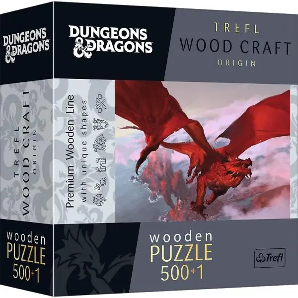 Drevené puzzle 501 - Staroveký červený drak,Drevené puzzle 501 - Staroveký červený drak - puzzle z kategorie Ostatné