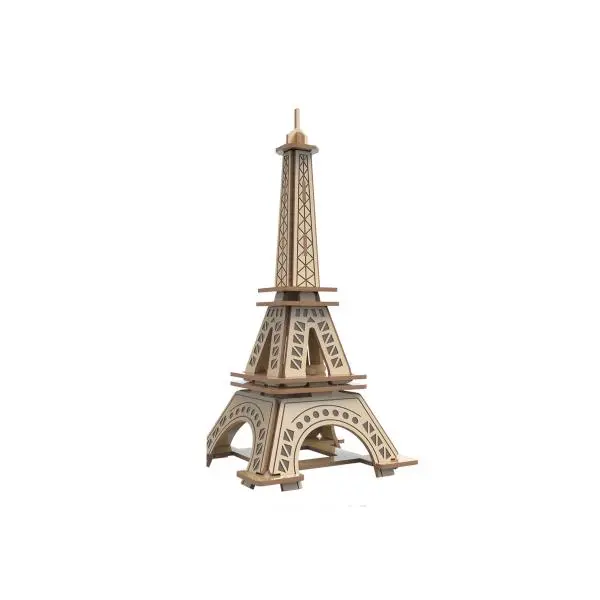 Puzzle 3D dřevěné s barvami Eiffelova věž