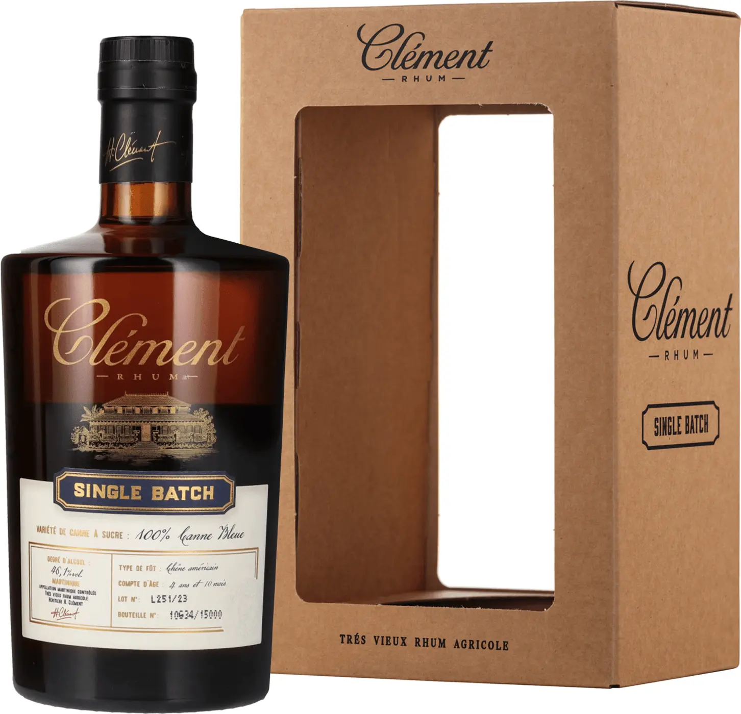 Clément Rhum Single Batch Canne Bleue 0,5l 46,1%