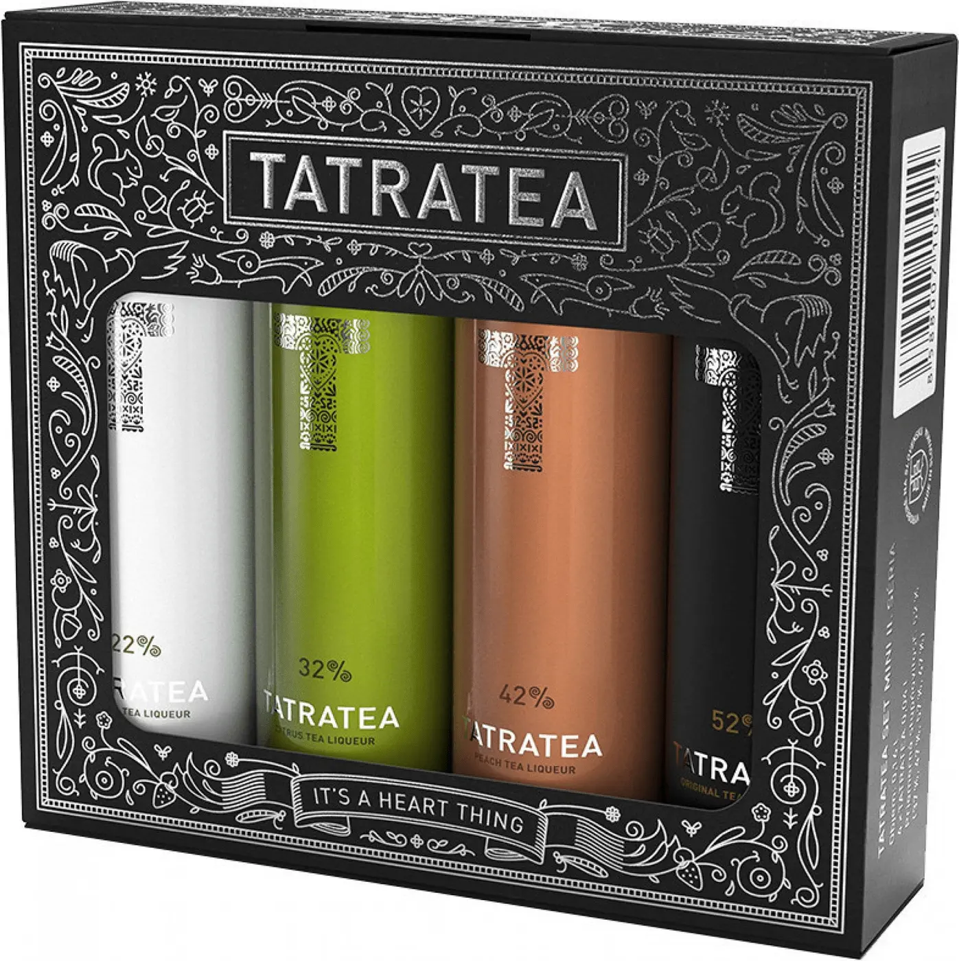 Tatratea Mini set černý 4x0,04l 47% 0,16l (dárkové balení kazeta)