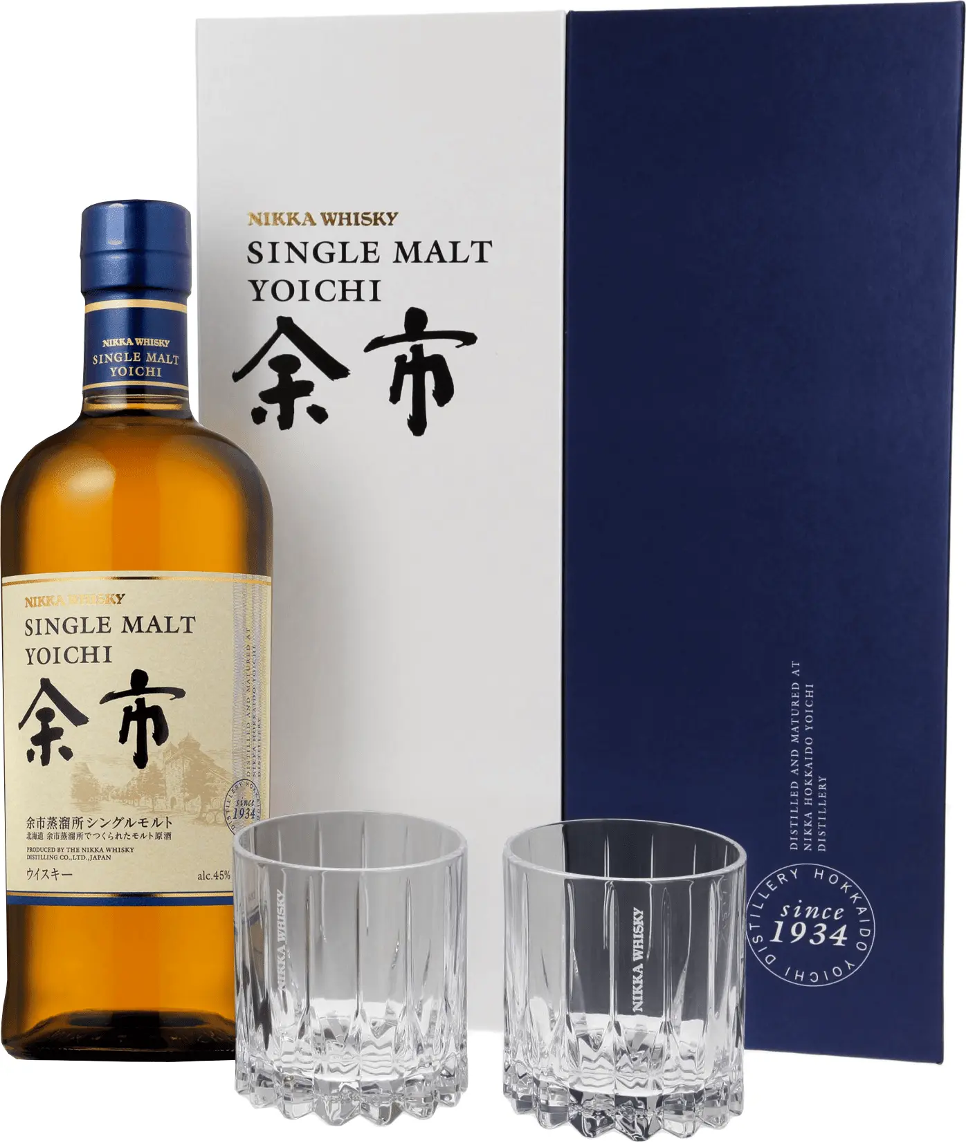 Nikka Yoichi Single Malt Whisky se 2 sklenicemi 45% 0,7l
