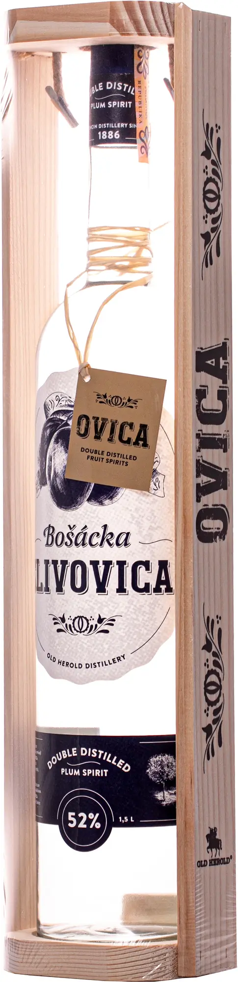Bošácka Slivovica bílá 1,5l 52% (dárkové balení kazeta)