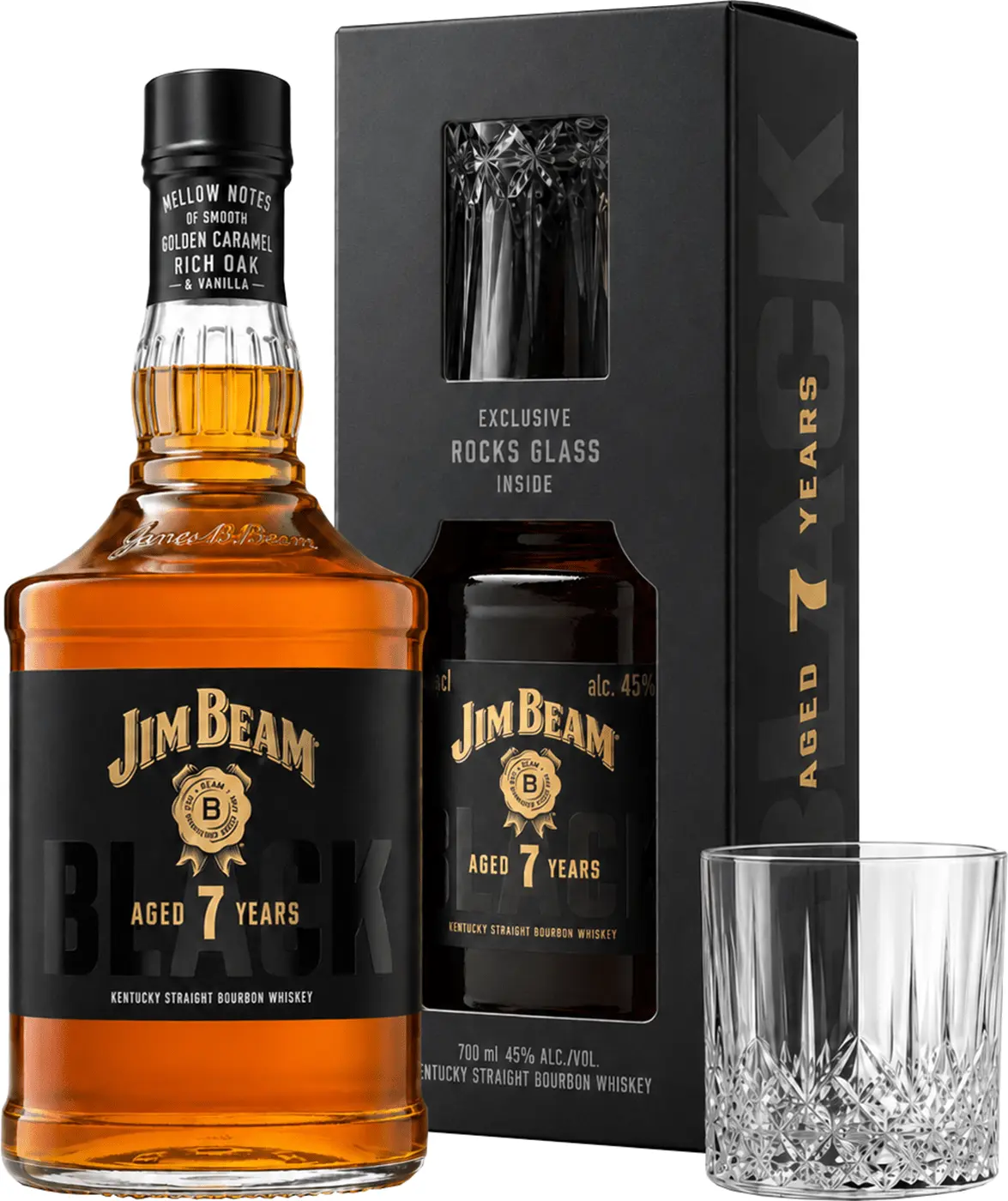Jim Beam Black se sklenicí 45% 0,7l