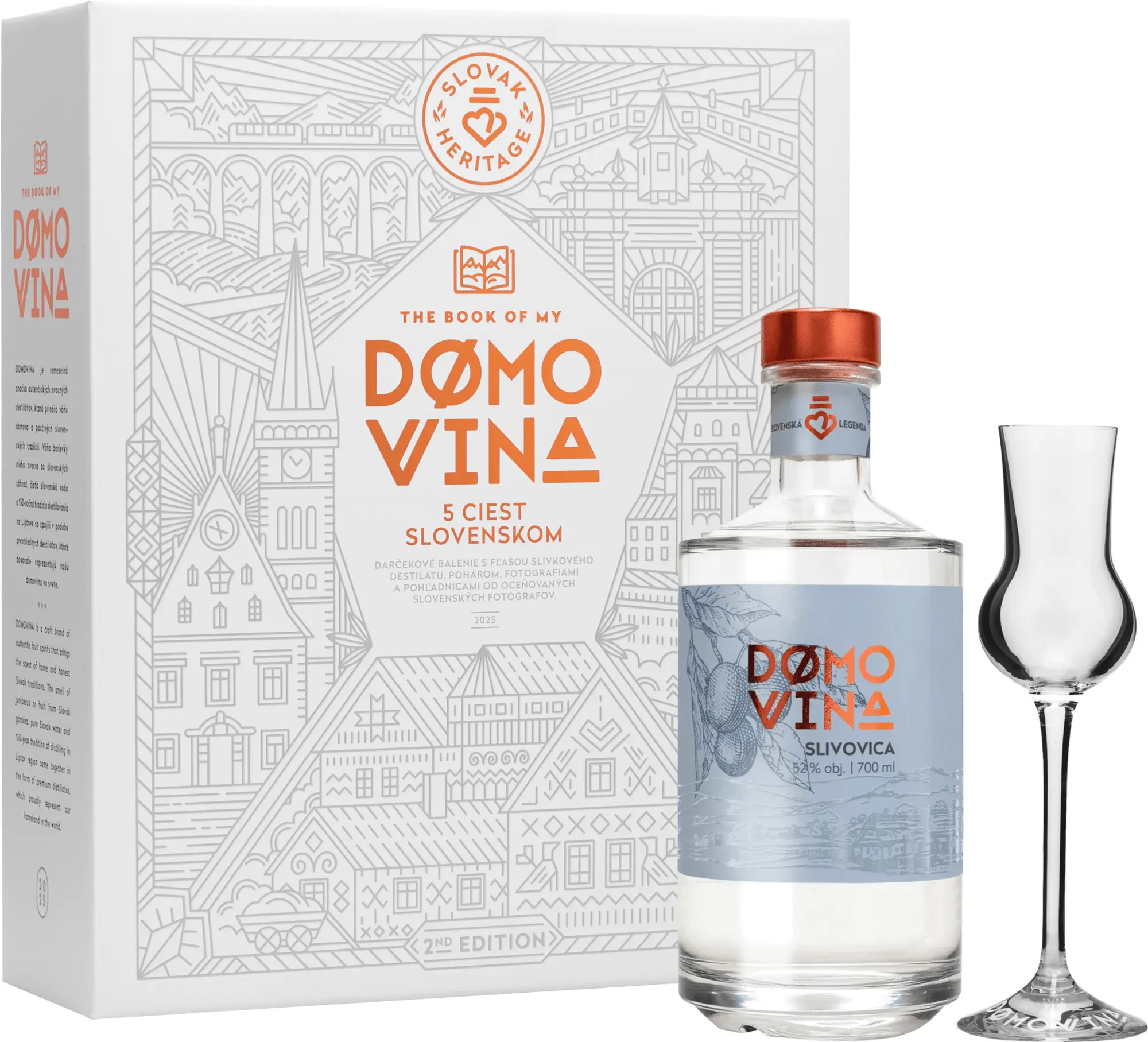 Domovina Slivovica Kniha 52% 0,7l (dárkové balení kazeta)