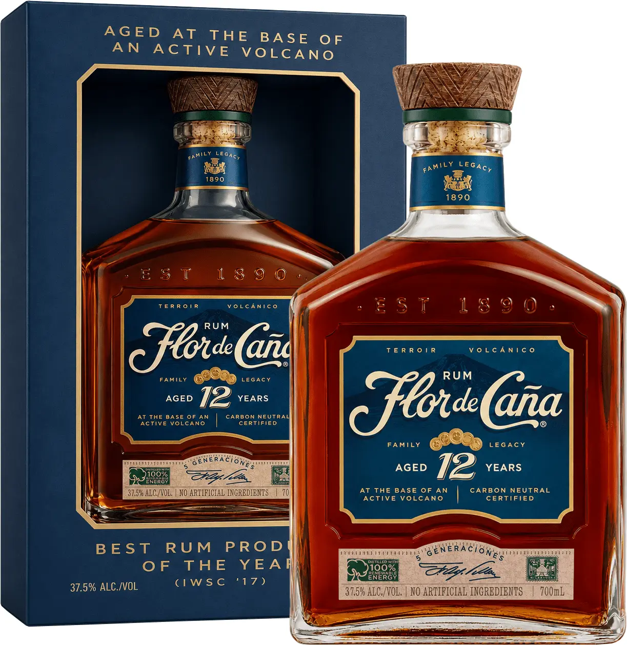 Flor de Caña 12 yo 40% 0,7l v dárkové krabici