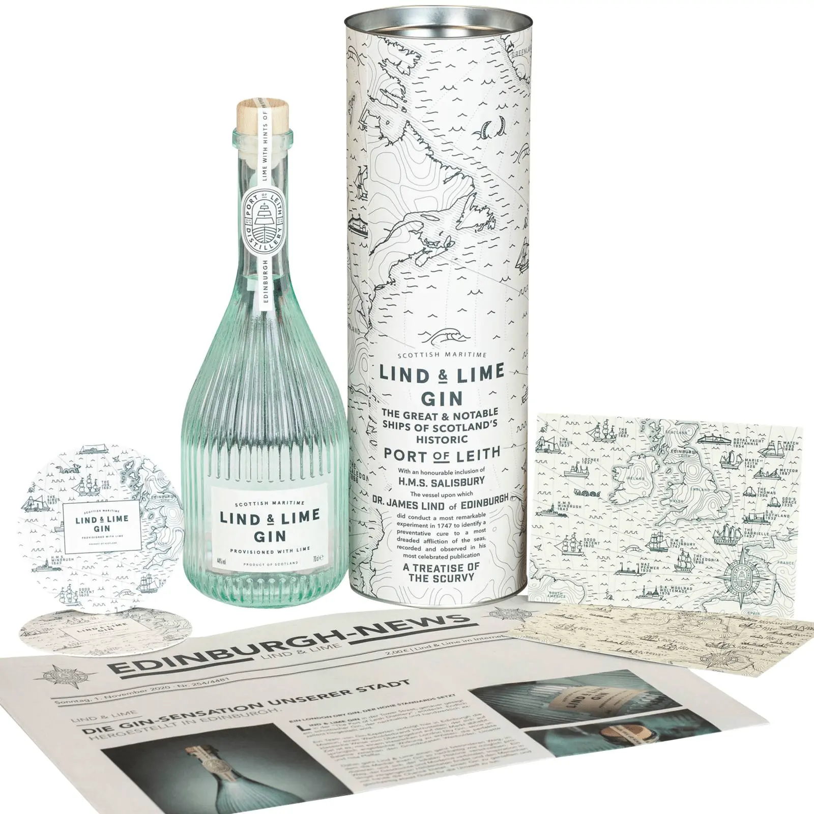 Lind & Lime Gin Dárkový Set 44% 0,7l (dárkové balení kazeta)
