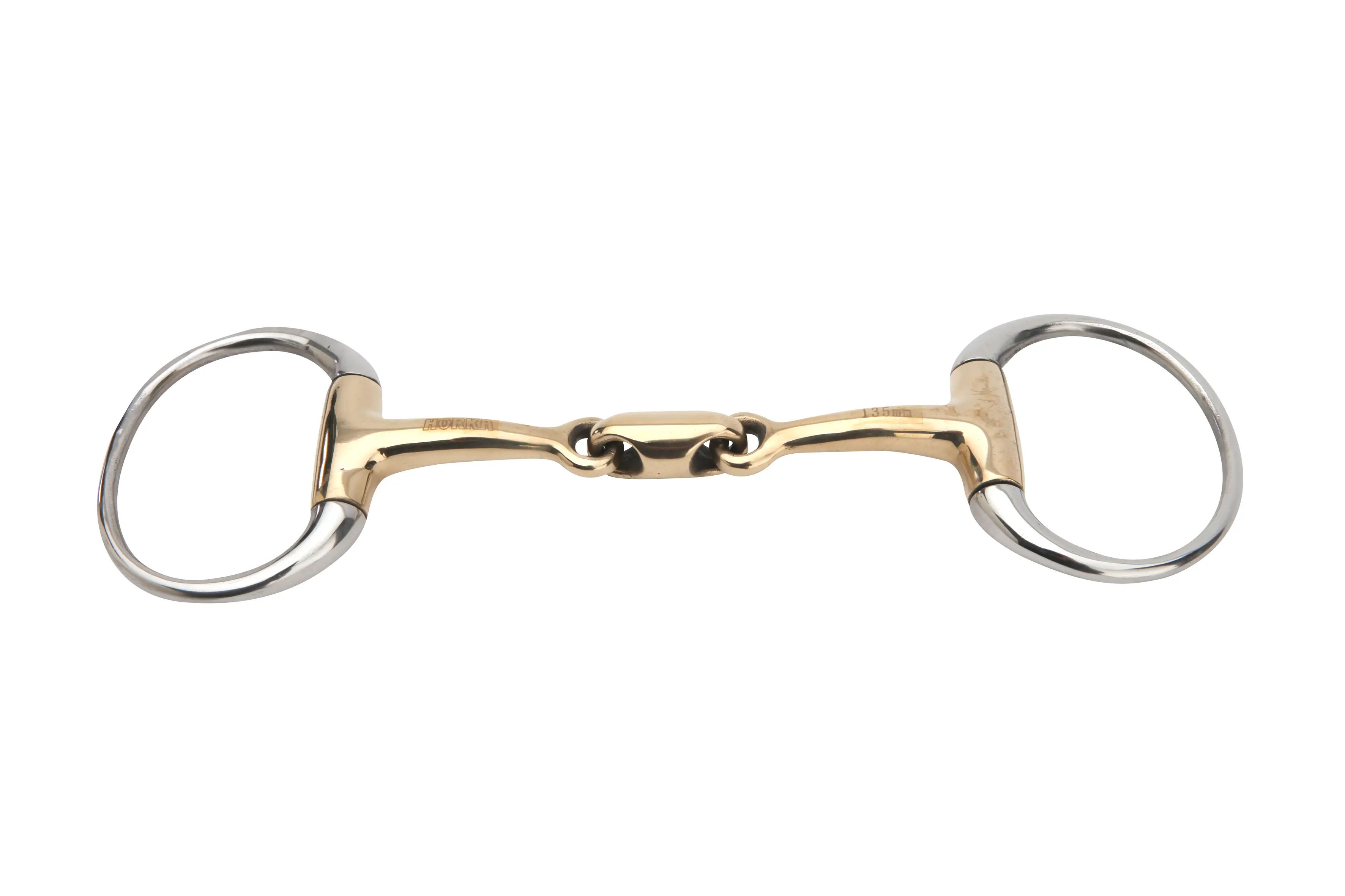 2x lomené olivové udidlo Horka Gold Brass 14 mm