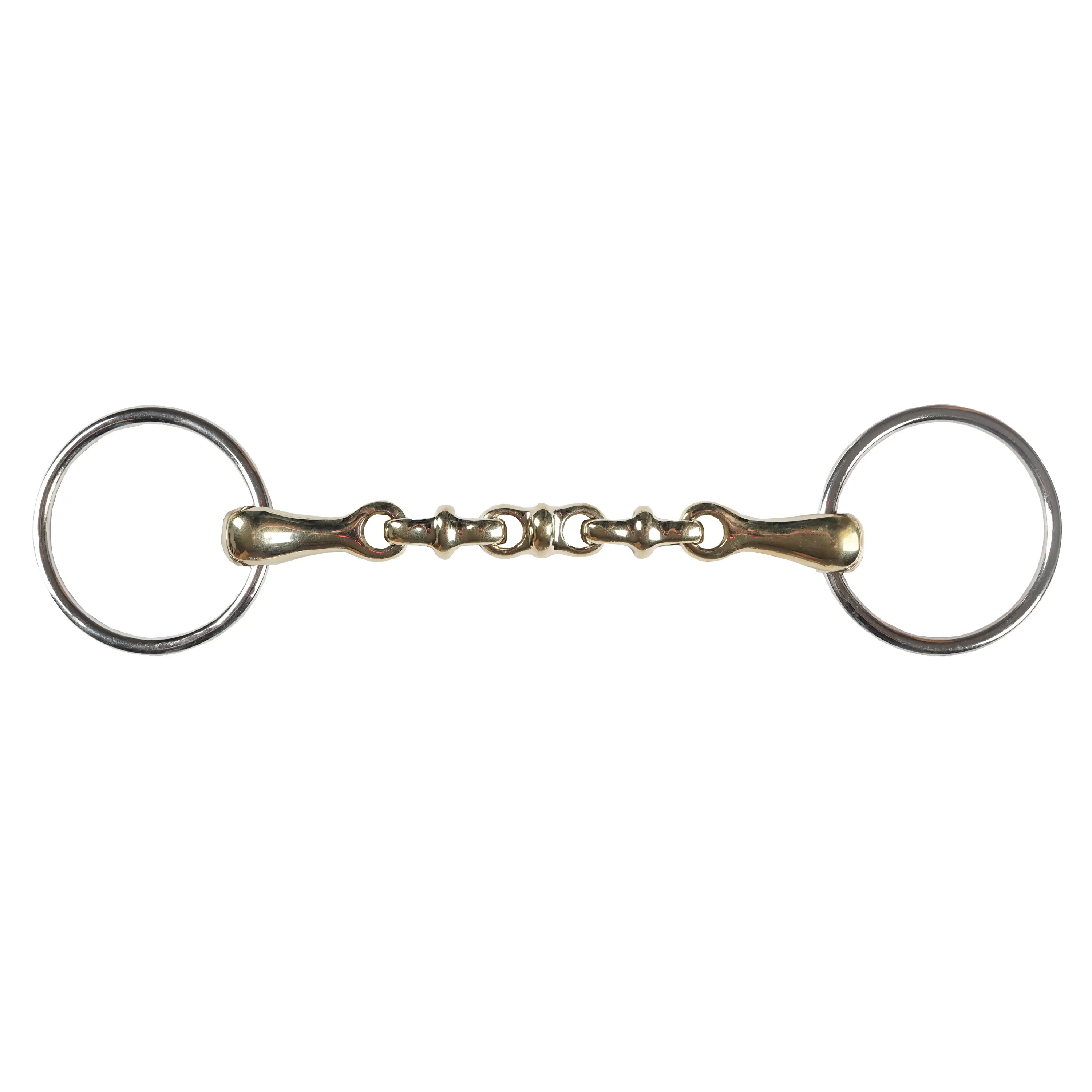 2x lomené udidlo Waterford Horka Gold Brass 18 mm