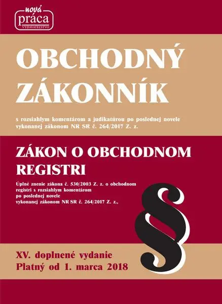 Obchodný zákonník XV. platný od 1. marca 2018