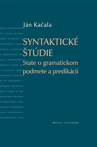 Syntaktické štúdie (Ján Kačala, 2024)
