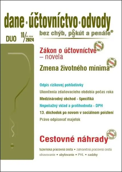 Dane, účtovníctvo, odvody bez chýb, pokút a penále č. č. 10 / 2024 - Novela zákona o účtovníctve