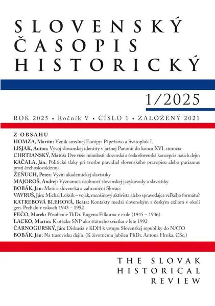 Slovenský časopis historický  1 / 2025
