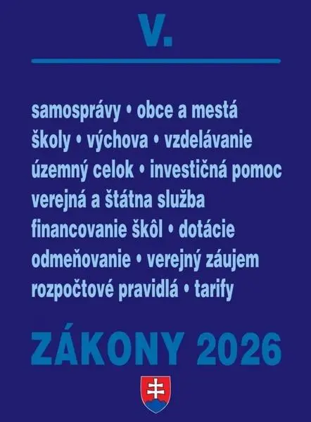 Zákony V/2026 – Štátna a verejná správa, školy a obce