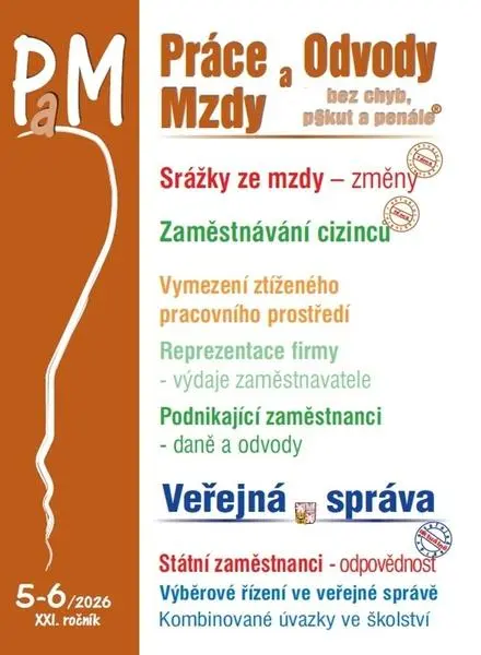 Práce a mzdy 5-6/2026 Srážky ze mzdy