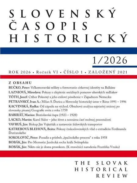 Slovenský časopis historický  1 / 2026