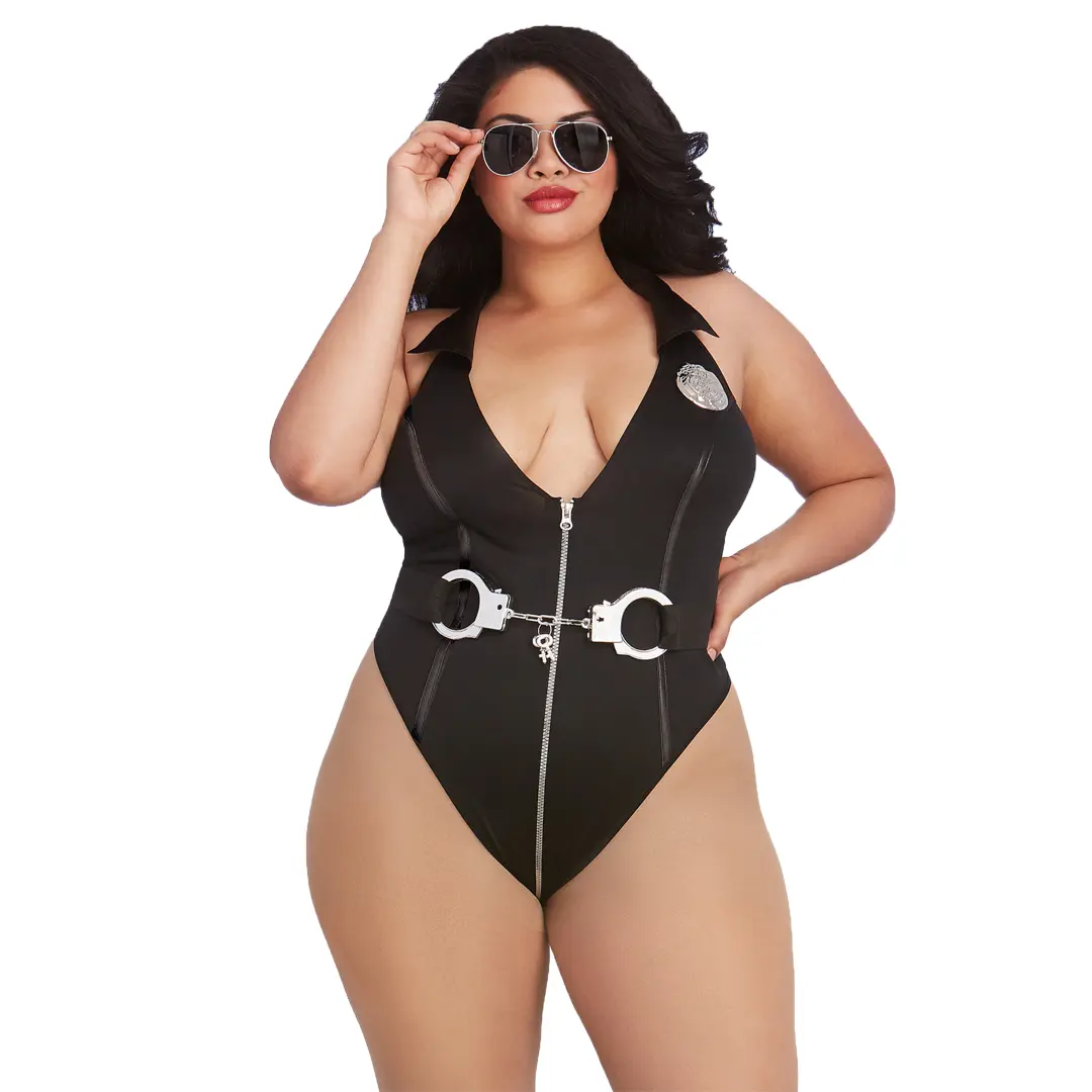 Dreamgirls Plus Size Cop černý policejní kostým | 2xl/3xl