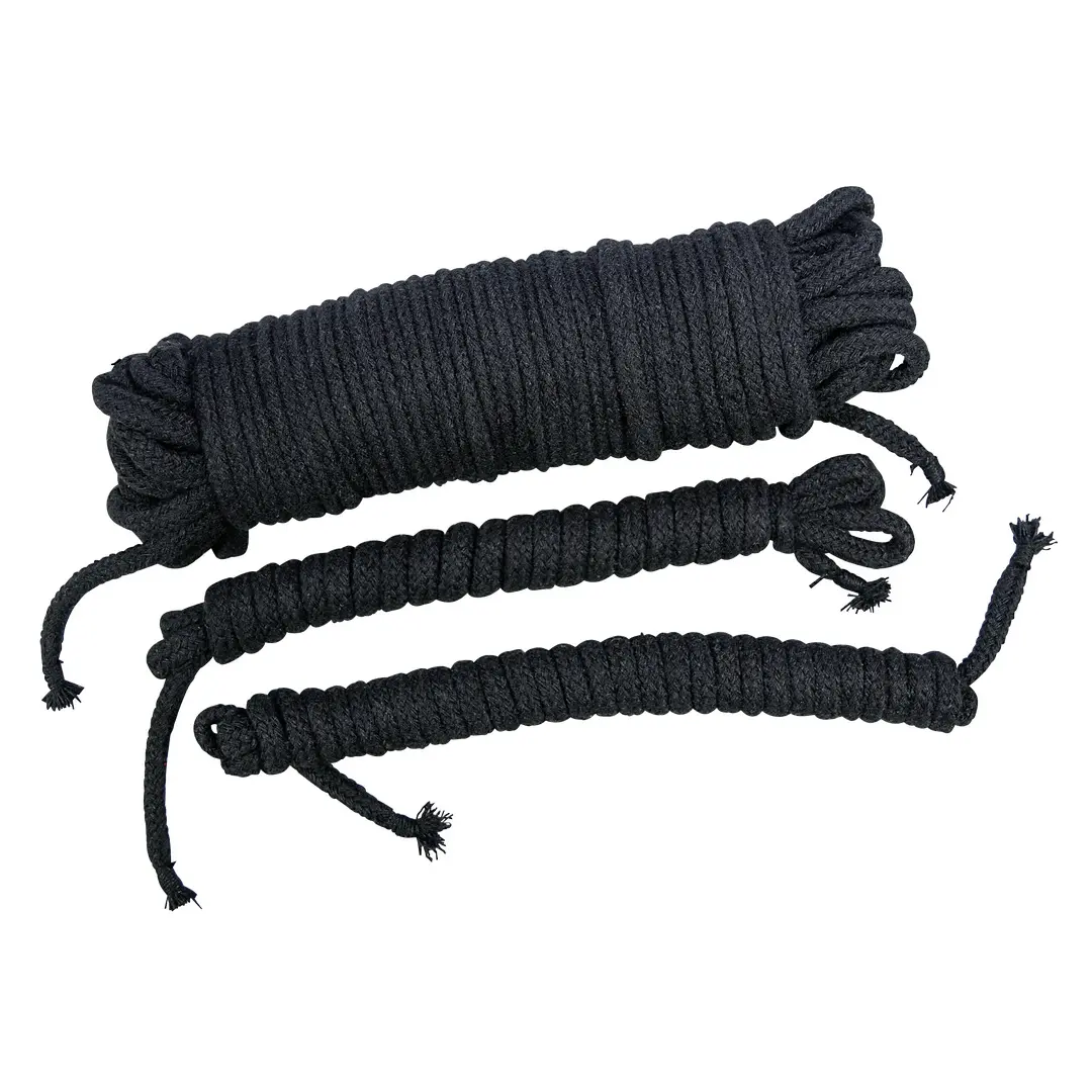 Lano na bondage BAD KITTY sada 3 ks black