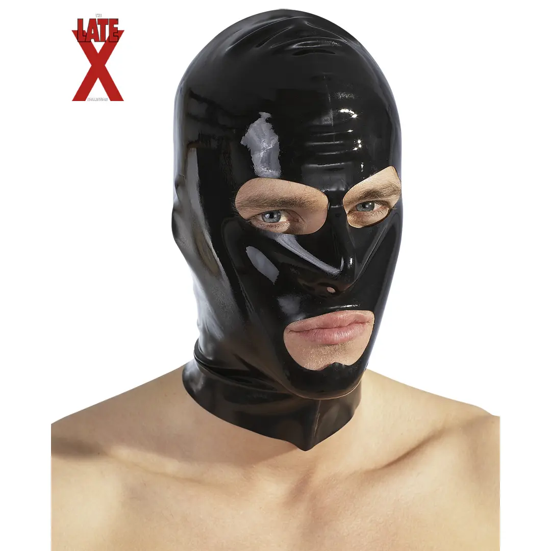 LATE X Latexová maska LATE X - černá, unisex
