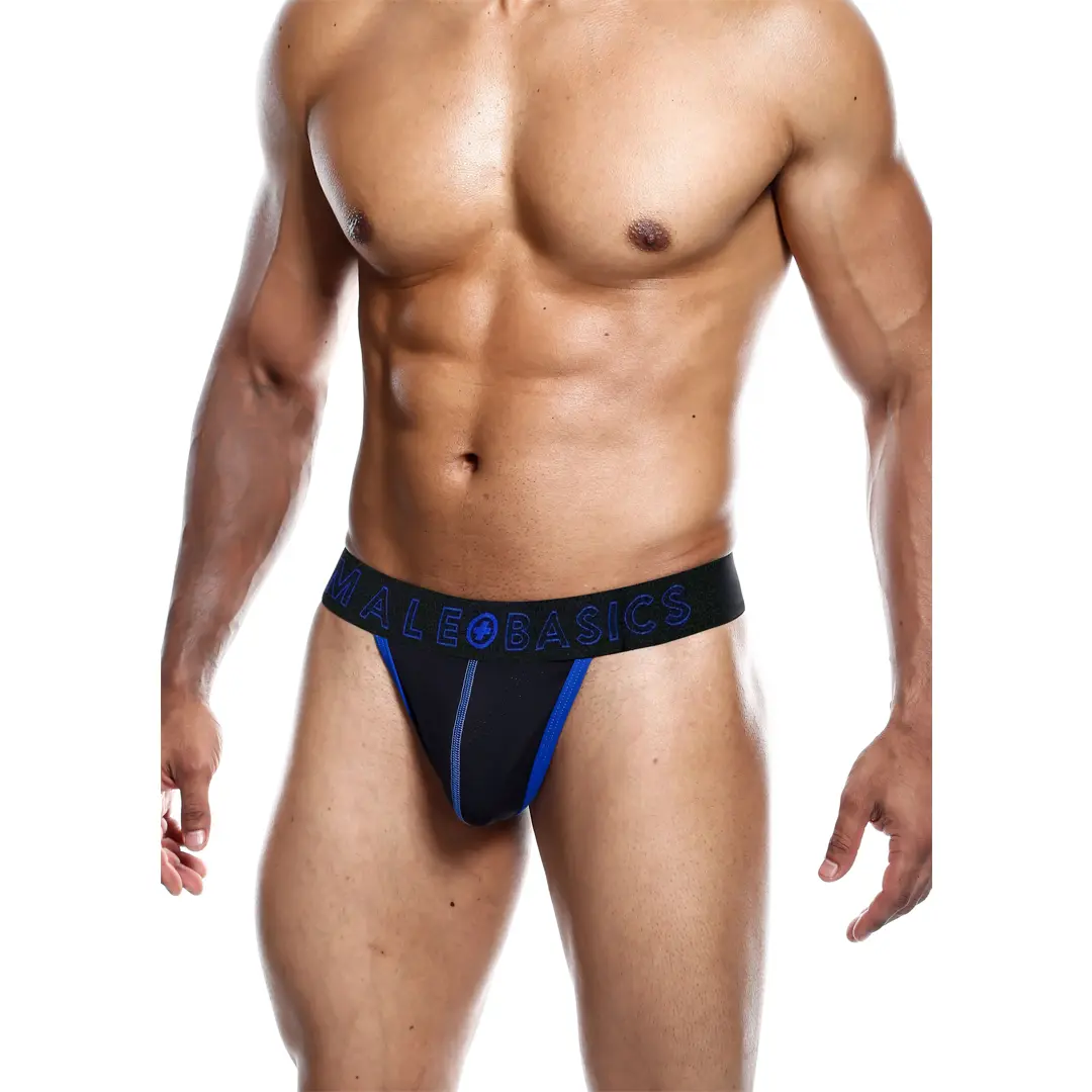 Male Basics Pánská černomodrá tanga Neon Thong