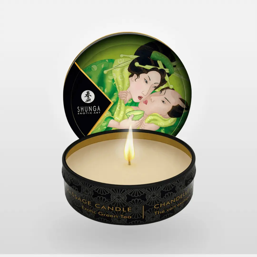 Shunga Masážní svíčka Zelený čaj | 30 ml
