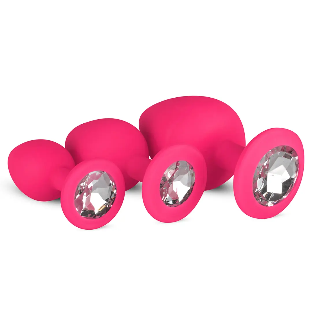 Easytoys Sada análních kolíků s diamantem | Růžová